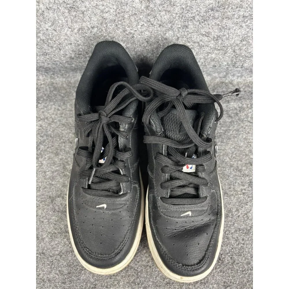 Nike‎ Air Force 1 Low Shoes Youth Size 6.5Y Black Gray Gum NBA Patch CT3842-001